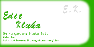 edit kluka business card